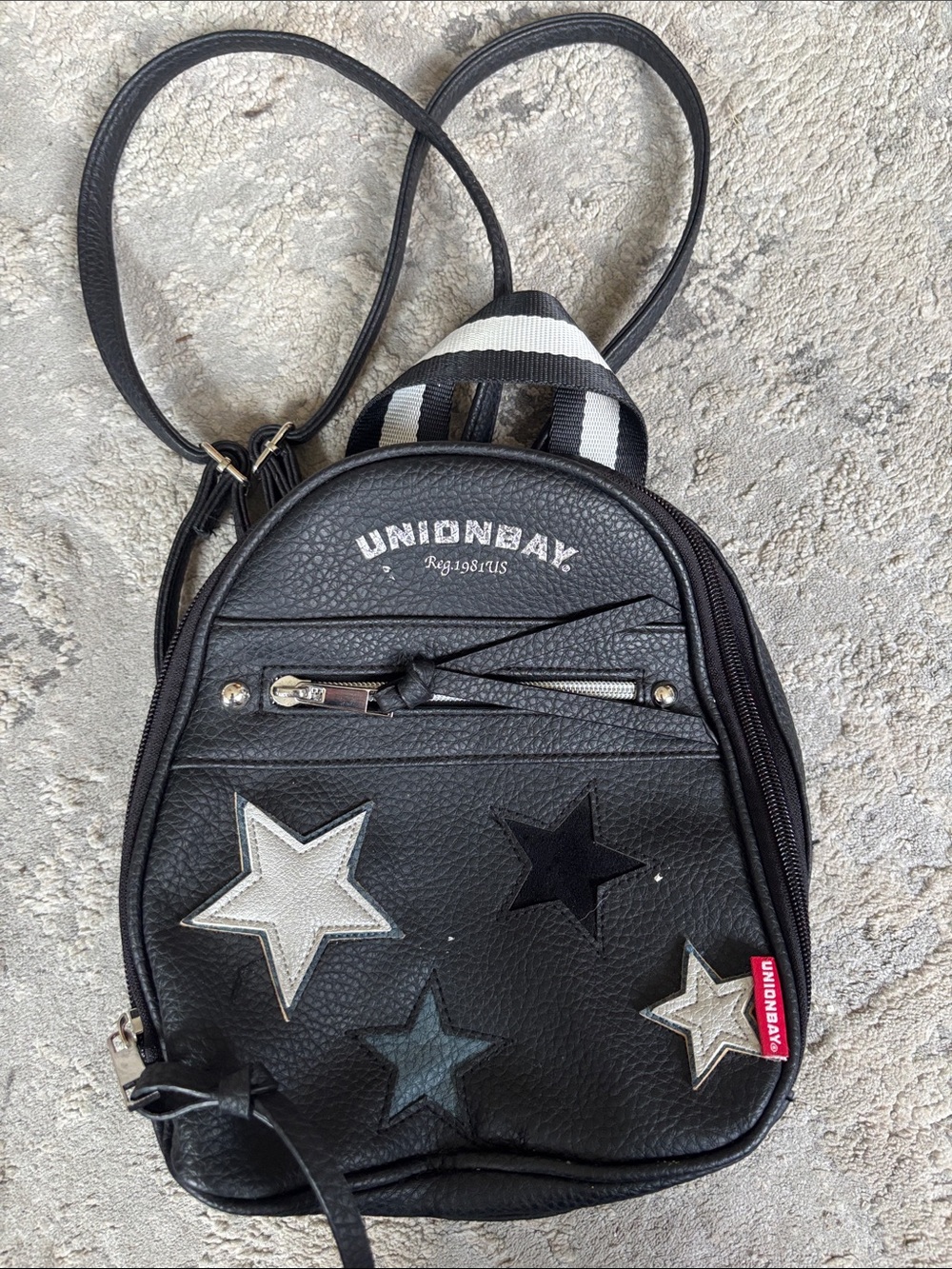 UNIONBAY Black Mini Backpack with Star Accents